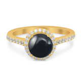 Art Deco Round Natural Stone Ring