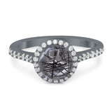 Art Deco Round Natural Stone Ring