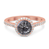 Art Deco Round Natural Stone Ring