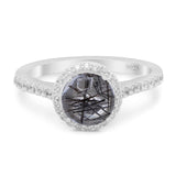 Art Deco Round Natural Stone Ring