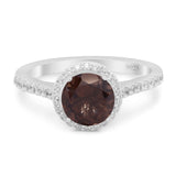 Art Deco Round Natural Stone Ring