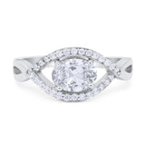 Infinity Oval Natural Stone Evil Eye Halo Ring