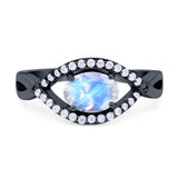 Infinity Oval Natural Stone Evil Eye Halo Ring