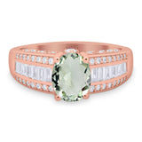 Art Deco Oval Natural Stone Cocktail Ring