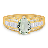 Art Deco Oval Natural Stone Cocktail Ring