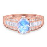 Art Deco Oval Natural Stone Cocktail Ring