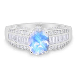 Art Deco Oval Natural Stone Cocktail Ring