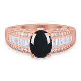 Art Deco Oval Natural Stone Cocktail Ring