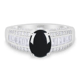 Art Deco Oval Natural Stone Cocktail Ring