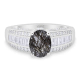 Art Deco Oval Natural Stone Cocktail Ring