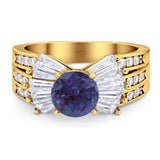 Art Deco Round Natural Stone Cocktail Ring