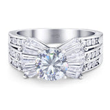 Art Deco Round Natural Stone Cocktail Ring