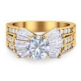 Art Deco Round Natural Stone Cocktail Ring