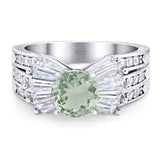 Art Deco Round Natural Stone Cocktail Ring