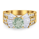 Art Deco Round Natural Stone Cocktail Ring