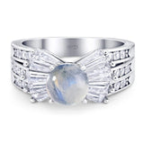 Art Deco Round Natural Stone Cocktail Ring