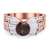 Art Deco Round Natural Stone Cocktail Ring