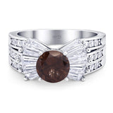 Art Deco Round Natural Stone Cocktail Ring