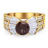 Art Deco Round Natural Stone Cocktail Ring