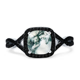 Art Deco Cushion Cut Halo Infinity Twist Ring