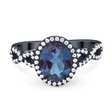 Art Deco Oval Natural Stone Twisted Ring