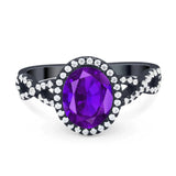 Art Deco Oval Natural Stone Twisted Ring