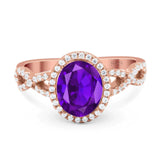 Art Deco Oval Natural Stone Twisted Ring