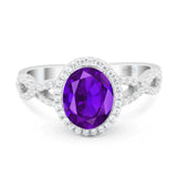 Art Deco Oval Natural Stone Twisted Ring