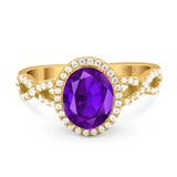 Art Deco Oval Natural Stone Twisted Ring