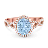 Art Deco Oval Natural Stone Twisted Ring