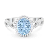 Art Deco Oval Natural Stone Twisted Ring