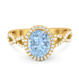 Art Deco Oval Natural Stone Twisted Ring