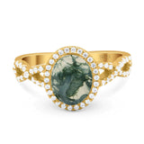 Art Deco Oval Natural Stone Twisted Ring