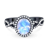 Art Deco Oval Natural Stone Twisted Ring