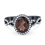 Art Deco Oval Natural Stone Twisted Ring