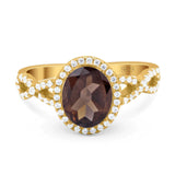 Art Deco Oval Natural Stone Twisted Ring