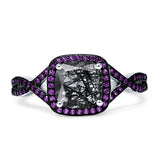 Art Deco Cushion Cut Halo Infinity Twist Ring