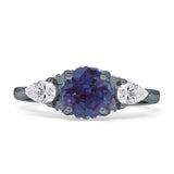 Three Stone Round Hidden Halo Trellis Ring