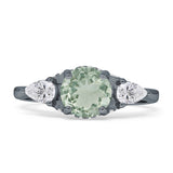 Three Stone Round Hidden Halo Trellis Ring