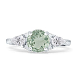 Three Stone Round Hidden Halo Trellis Ring