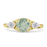 Three Stone Round Hidden Halo Trellis Ring