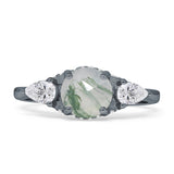 Three Stone Round Hidden Halo Trellis Ring
