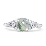 Three Stone Round Hidden Halo Trellis Ring