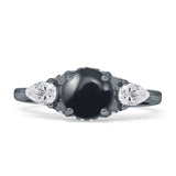 Three Stone Round Hidden Halo Trellis Ring