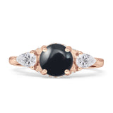 Three Stone Round Hidden Halo Trellis Ring