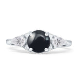 Three Stone Round Hidden Halo Trellis Ring