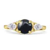 Three Stone Round Hidden Halo Trellis Ring