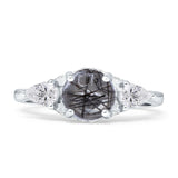 Three Stone Round Hidden Halo Trellis Ring