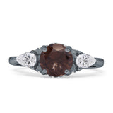 Three Stone Round Hidden Halo Trellis Ring