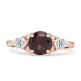 Three Stone Round Hidden Halo Trellis Ring